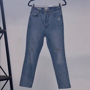 Women's Distressed Blue Jeans
